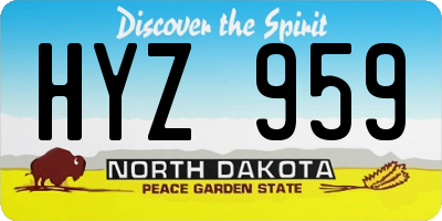 ND license plate HYZ959