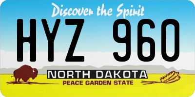 ND license plate HYZ960