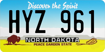ND license plate HYZ961