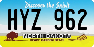 ND license plate HYZ962