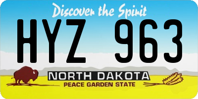 ND license plate HYZ963