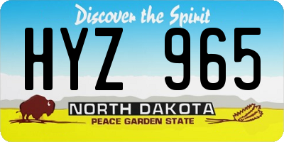 ND license plate HYZ965
