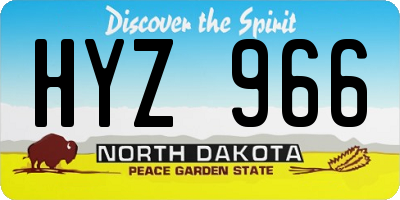 ND license plate HYZ966