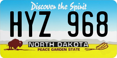 ND license plate HYZ968