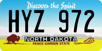 ND license plate HYZ972