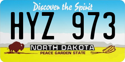 ND license plate HYZ973
