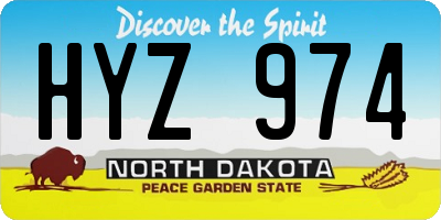 ND license plate HYZ974