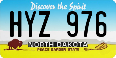 ND license plate HYZ976