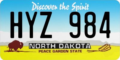 ND license plate HYZ984
