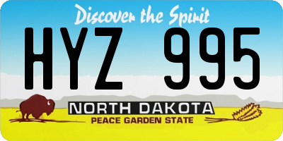 ND license plate HYZ995