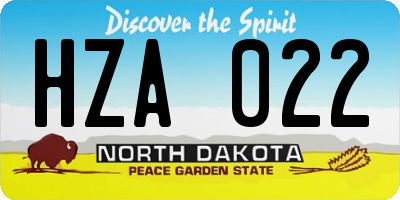 ND license plate HZA022