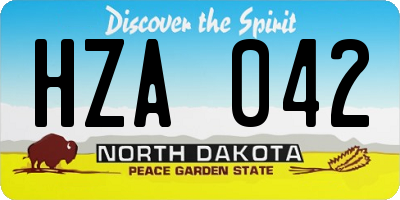 ND license plate HZA042