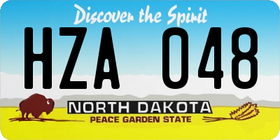 ND license plate HZA048