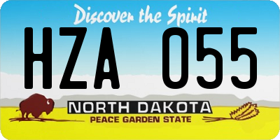 ND license plate HZA055