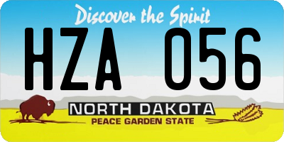 ND license plate HZA056