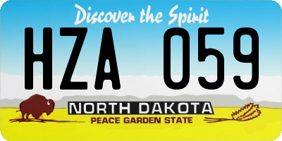 ND license plate HZA059