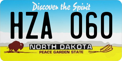 ND license plate HZA060