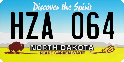 ND license plate HZA064