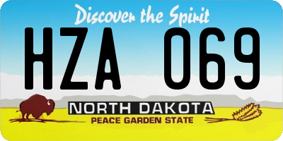 ND license plate HZA069