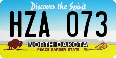 ND license plate HZA073