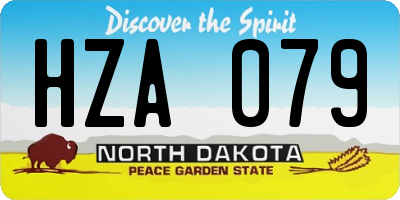 ND license plate HZA079