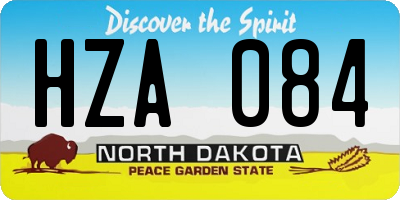 ND license plate HZA084