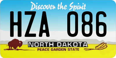ND license plate HZA086