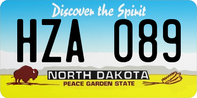ND license plate HZA089