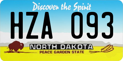 ND license plate HZA093