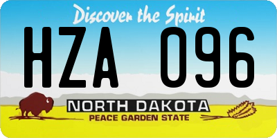 ND license plate HZA096