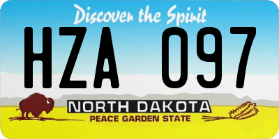 ND license plate HZA097