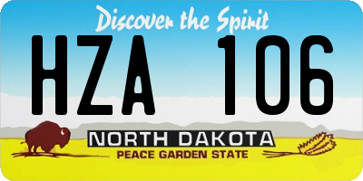 ND license plate HZA106