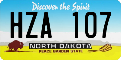 ND license plate HZA107