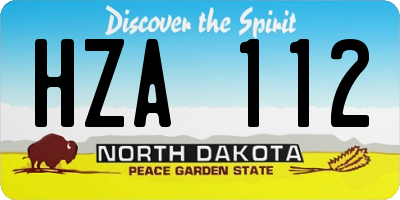 ND license plate HZA112