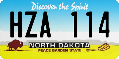 ND license plate HZA114