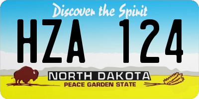 ND license plate HZA124