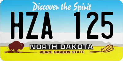 ND license plate HZA125