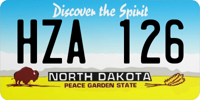ND license plate HZA126