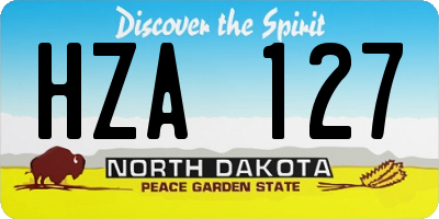 ND license plate HZA127