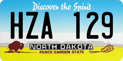 ND license plate HZA129