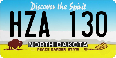 ND license plate HZA130