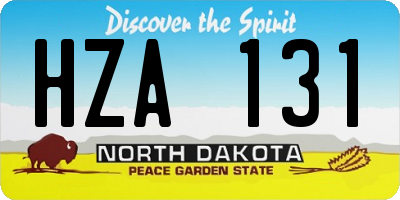 ND license plate HZA131