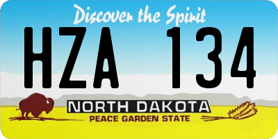 ND license plate HZA134