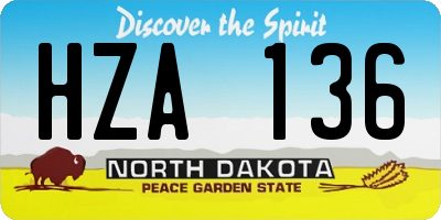 ND license plate HZA136