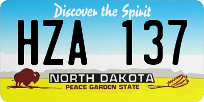 ND license plate HZA137
