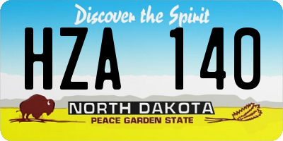 ND license plate HZA140