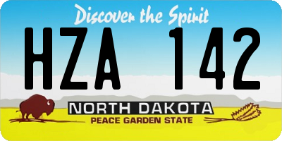 ND license plate HZA142