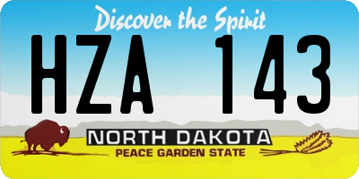 ND license plate HZA143
