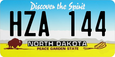 ND license plate HZA144
