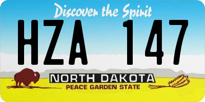 ND license plate HZA147